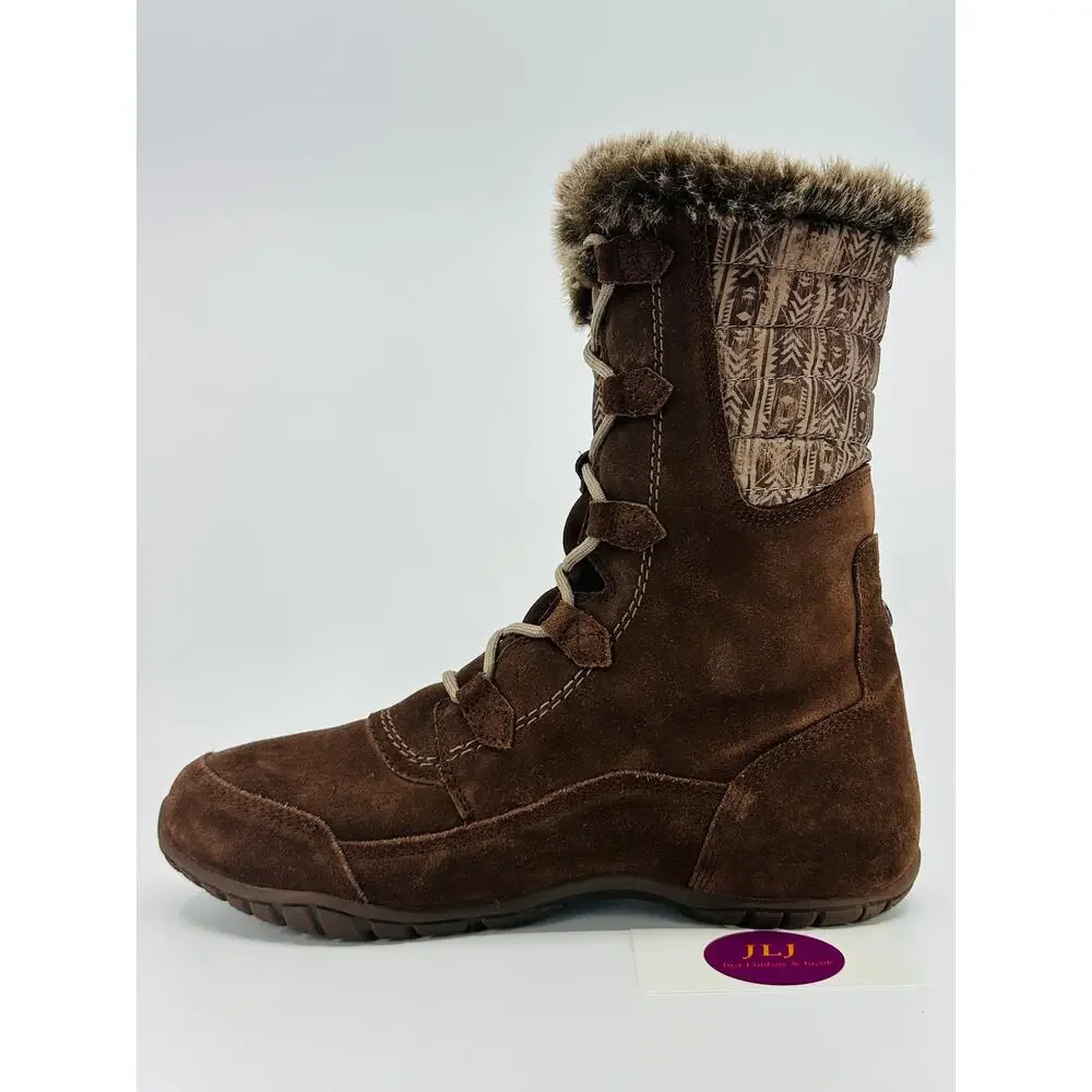 North Face Women's Nuptse Purna II Brown Waterproof Suede Winter Boots Size 9